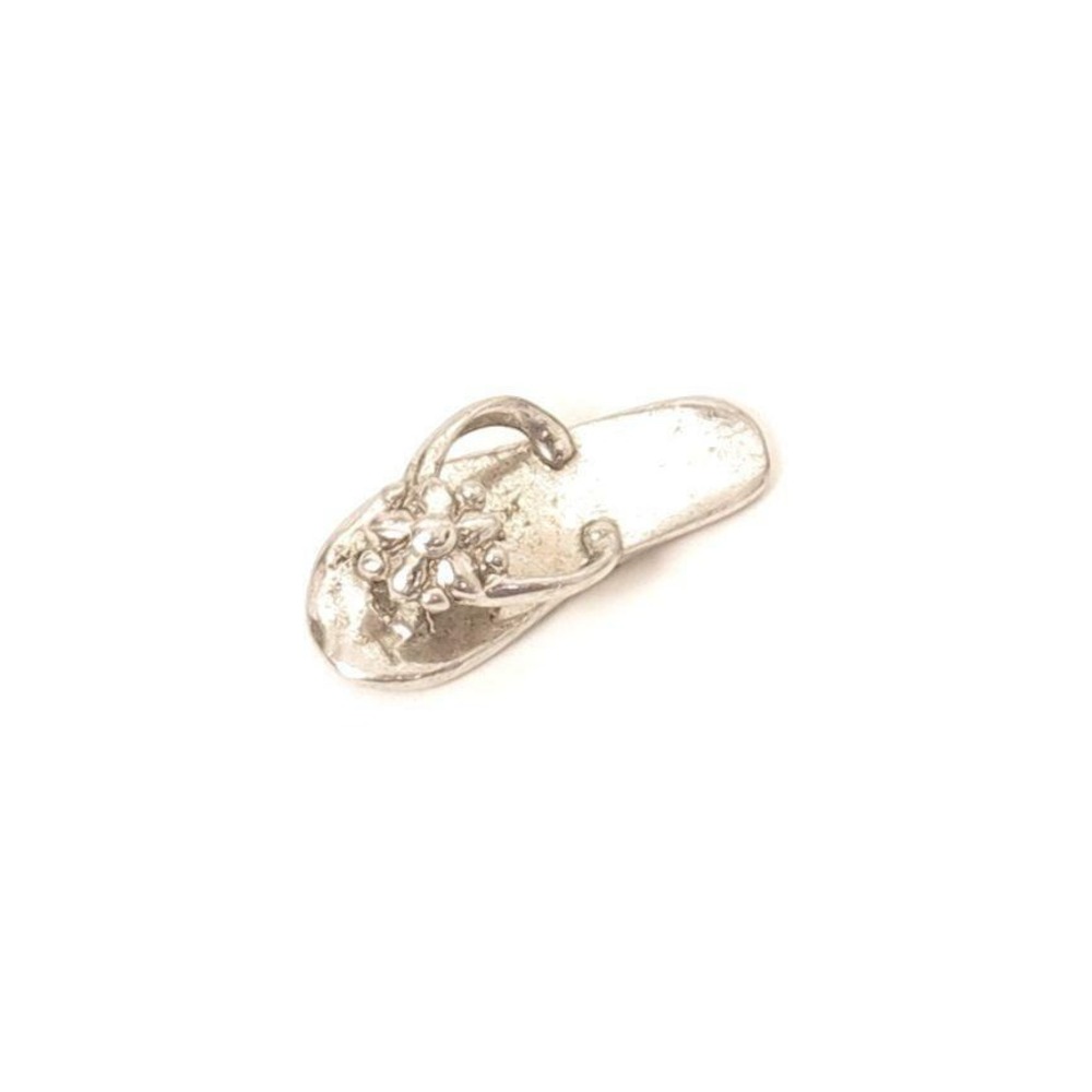 Signed Sterling Silver 925 Sandal Flip Flop Pendant or Bracelet Charm